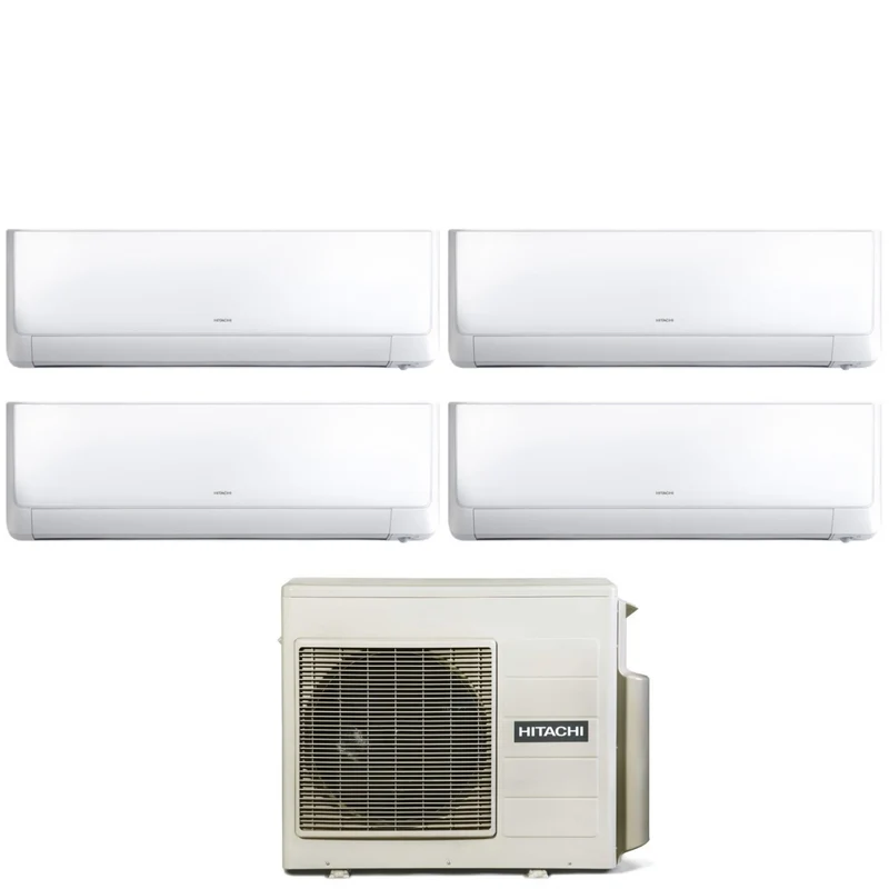 Hitachi Quadri Split Inverter-Klimaanlage Performance Series 7+7+9+12 mit RAM-70NP4E R-32 Wi-Fi optional 7000+7000+9000+12000 – Neu