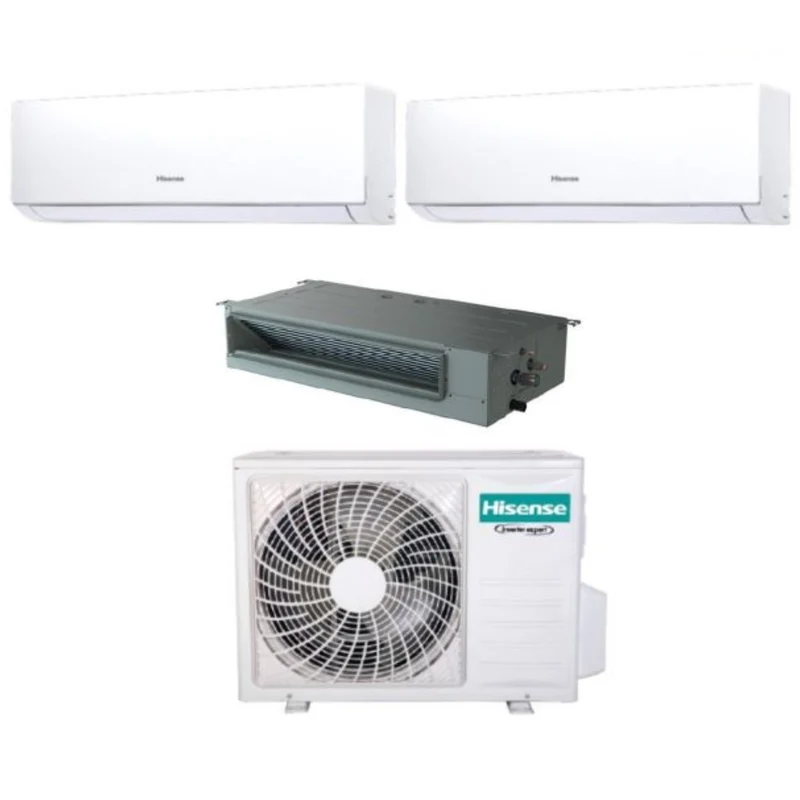 Klimaanlage Hisense Trial-Split Inverter Serie NEW COMFORT+ADT35 5+5+12 mit 3AMW52U4RJA R-32 WLAN optional 5000+5000+12000