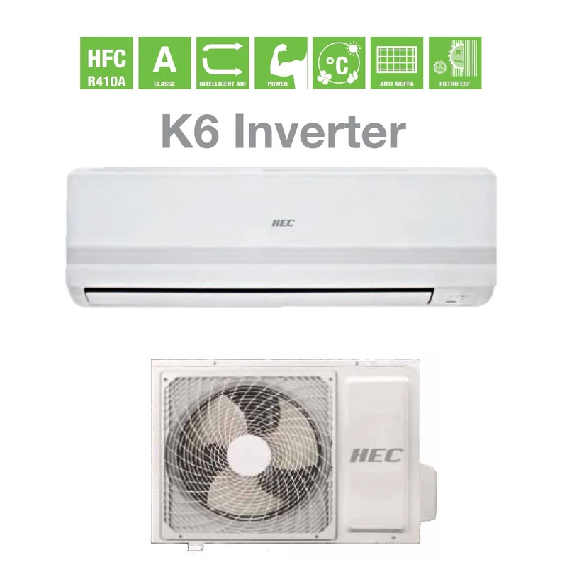 Climatizzatore Condizionatore Hec By Haier Inverter serie K6 18000 Btu HSU18HEKC03/R2 R-410 Classe A