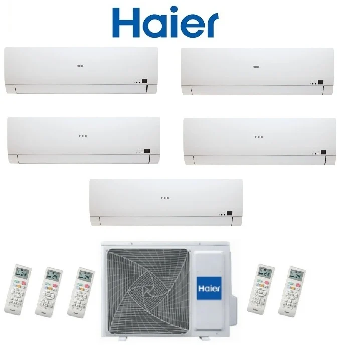 CLIMATIZZATORE CONDIZIONATORE HAIER PENTA SPLIT INVERTER serie BREZZA BS4 9+9+9+9+9 con 5U34HS1ERA 9000+9000+9000+9000+9000