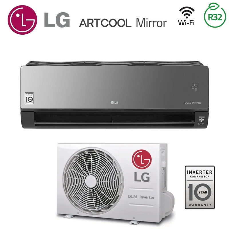 LG Inverter-Klimaanlage ARTCOOL MIRROR-Serie 9000 Btu AC09BQ R-32 Integriertes WLAN Klasse A++/A+